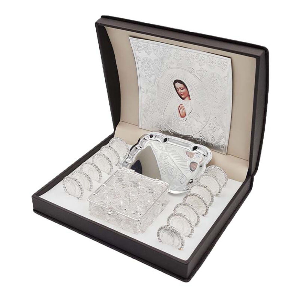 Arras Matrimoniales Bañadas En Plata .999 Con Zirconias Virgen de Guadalupe