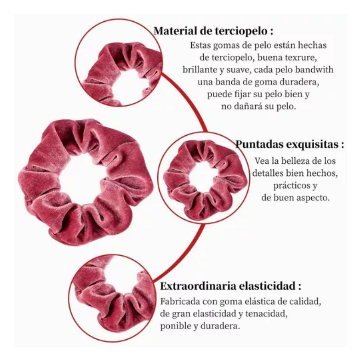 Liga Para Cabello Elásticas Satín Para Mujer 65pcs Modelo B