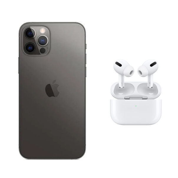 Apple IPhone 12 Pro Negro 256GB Reacondicionado con Audifonos inalambricos .