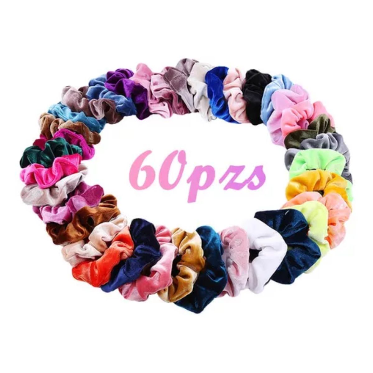 60 Colores Gomas De Pelo Scrunchies Terciopelo Pare Mujer