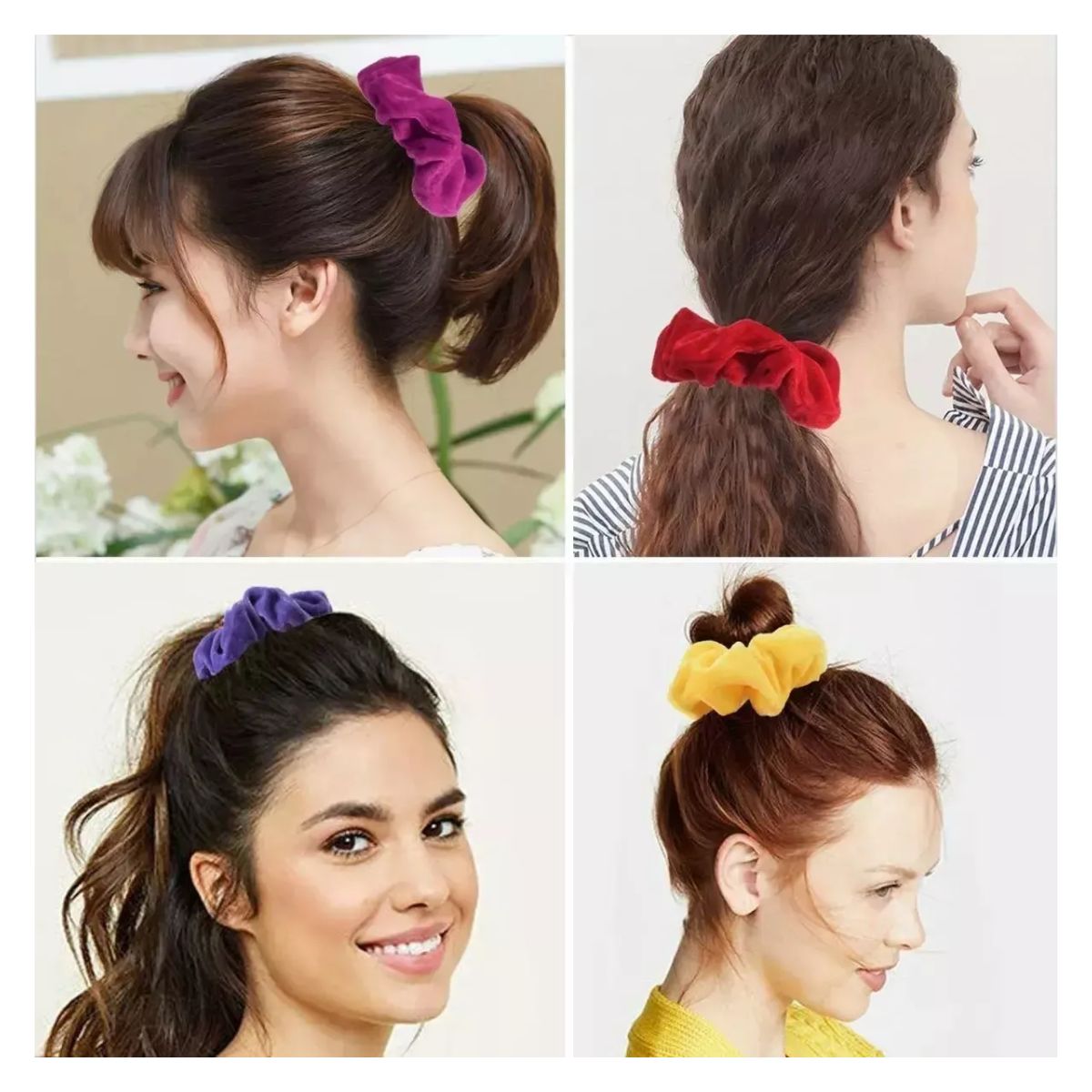 60 Colores Gomas De Pelo Scrunchies Terciopelo Pare Mujer