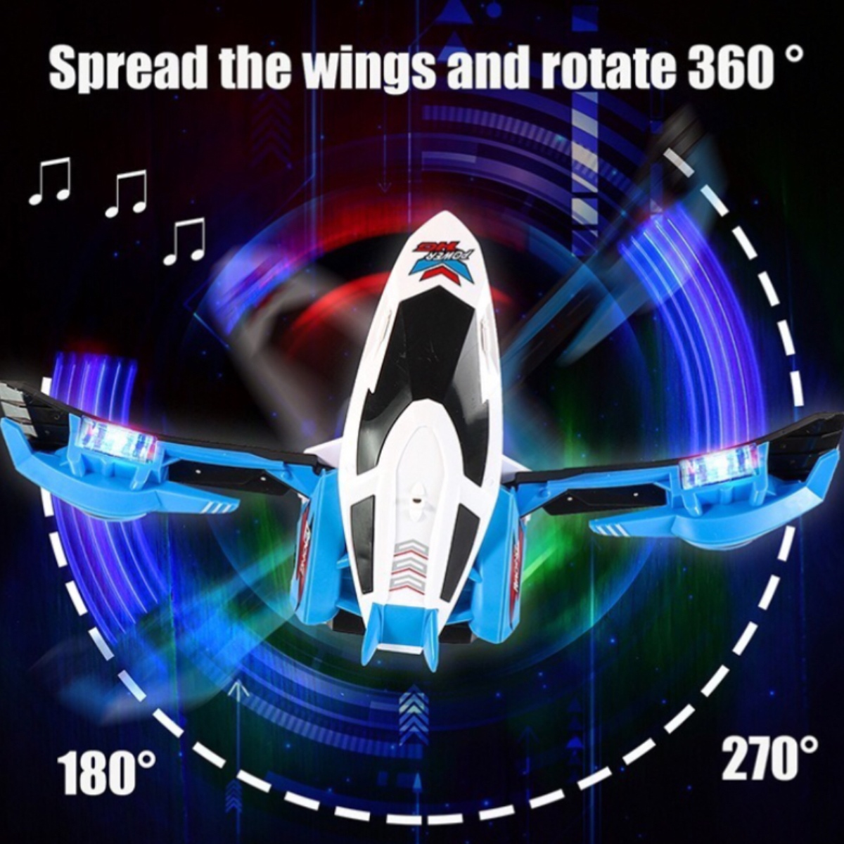 Coche Avión Transformer Musical Con Luces Led Y Movimiento