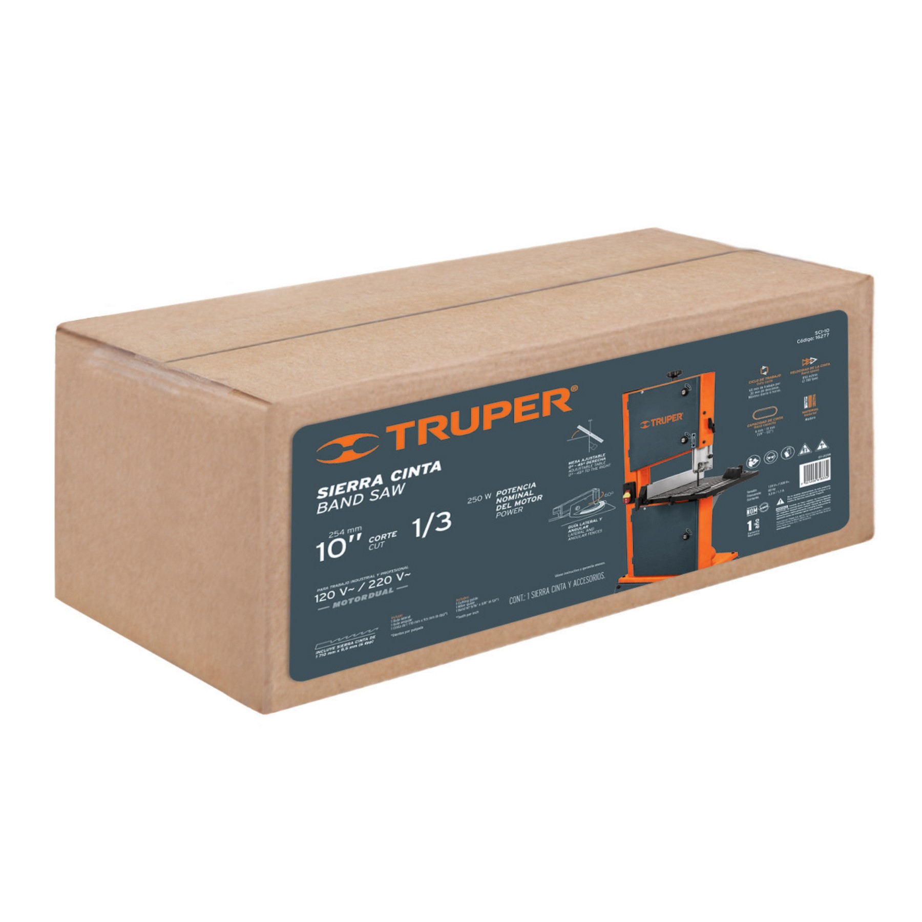 SIERRA CINTA 10", 1/3 HP (250 W), TRUPER 16277