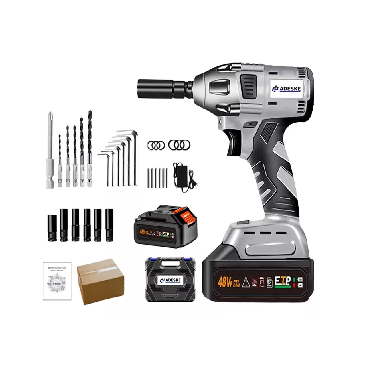 Llave De Impacto Inalambrico Taladro Recargable Kit Pistola