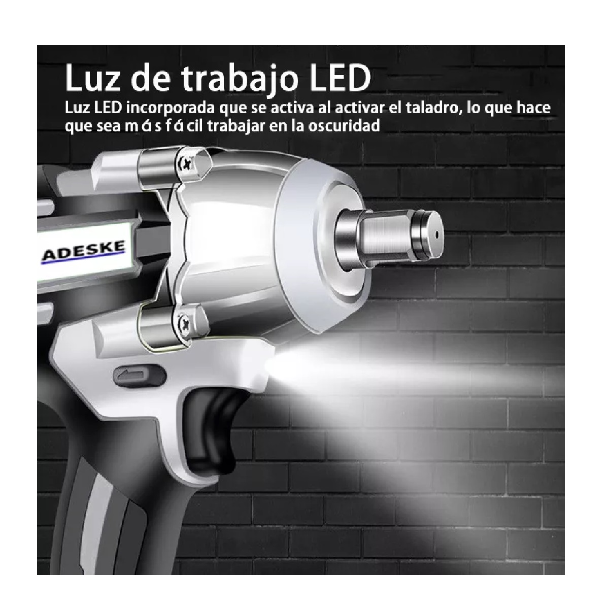 Llave De Impacto Inalambrico Taladro Recargable Kit Pistola