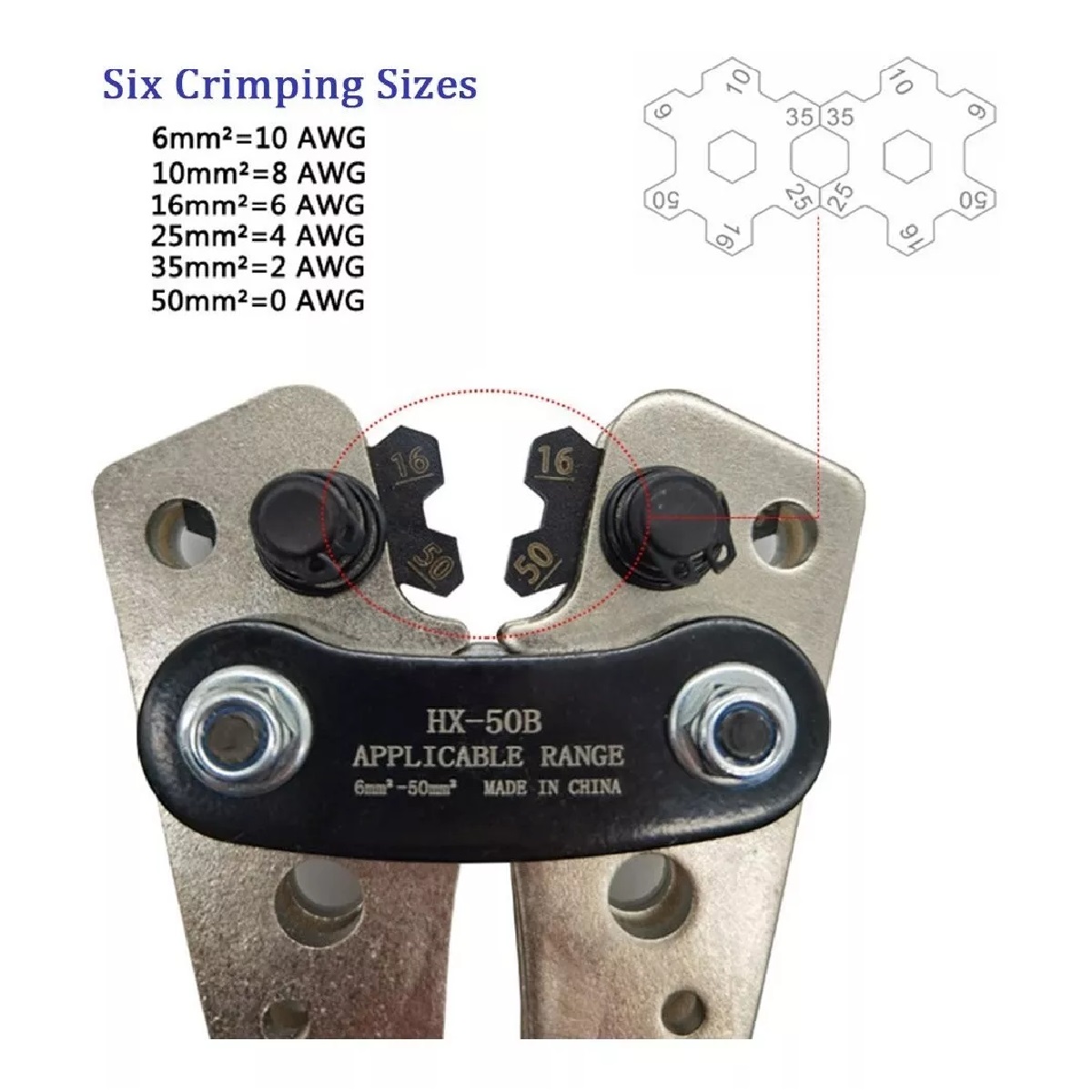 Pinza Ponchadora Hexagonal Crimpadora Manual +60 Terminales