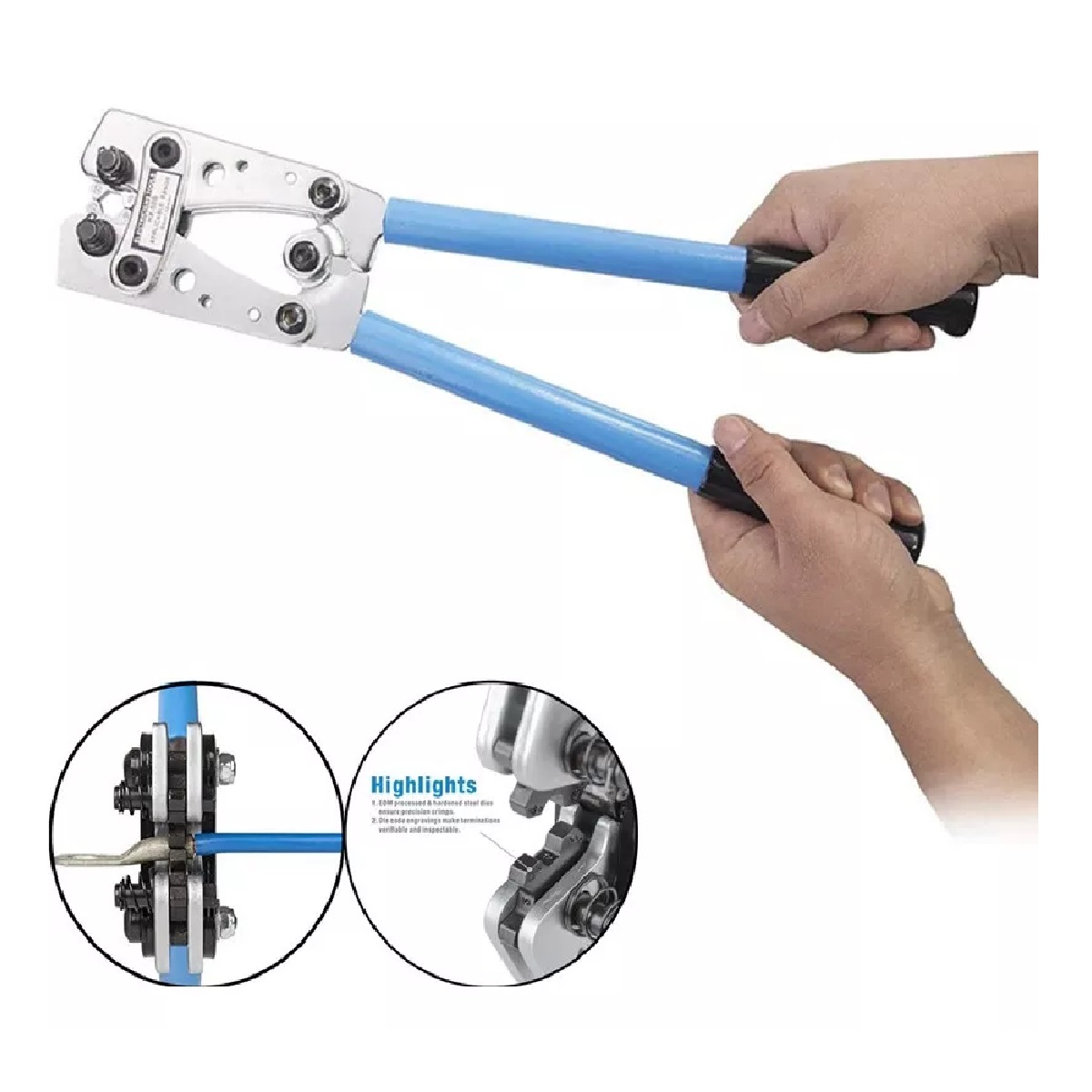 Pinza Ponchadora Hexagonal Crimpadora Manual +60 Terminales