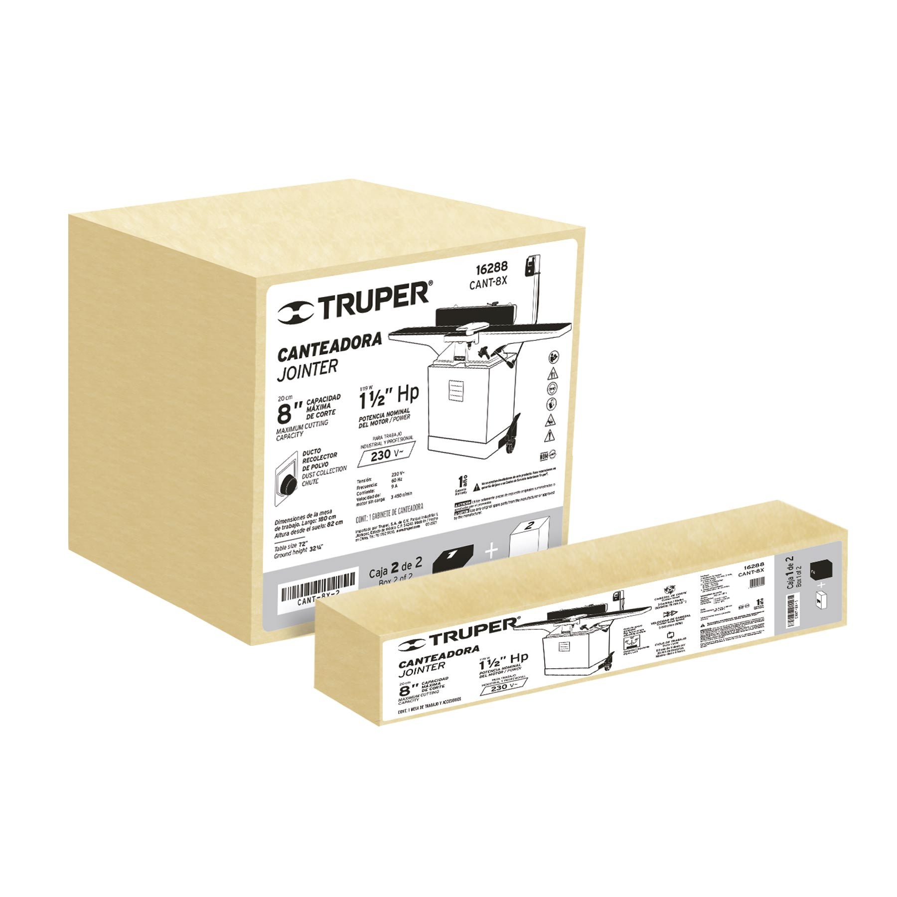 CANTEADORA DE PISO 8", 1-1/2 HP (1120 W), TRUPER 16288