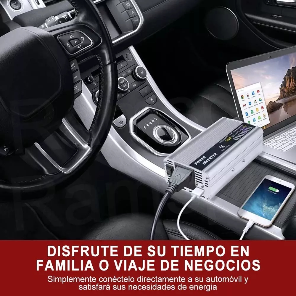 Convertidor De Corriente Auto Para Auto 1000w 12a 110v