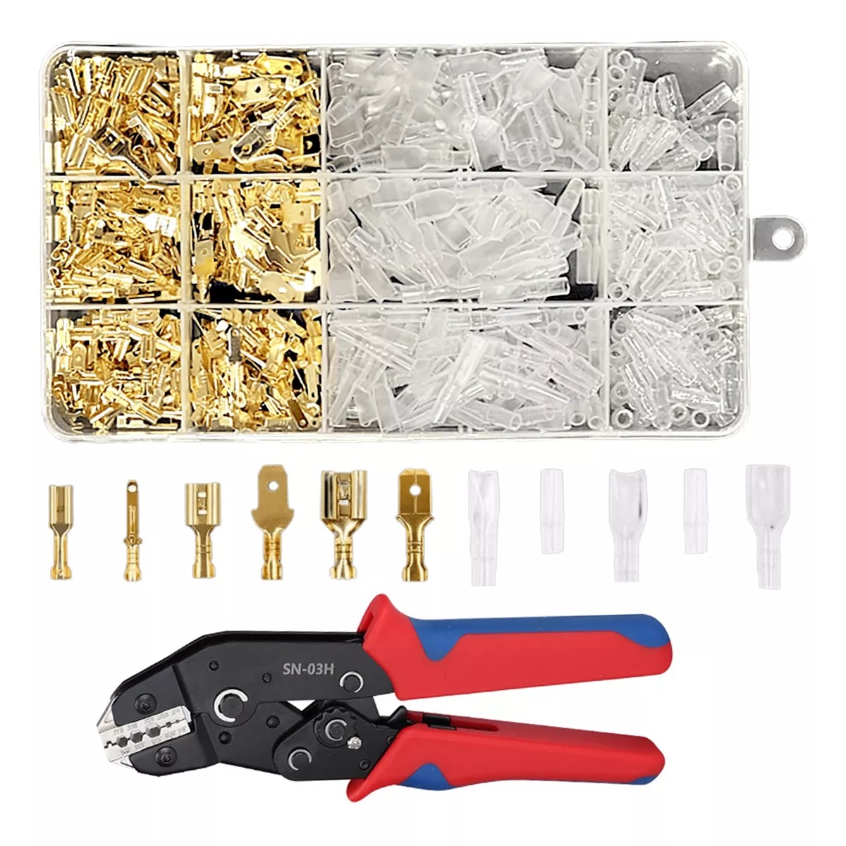 Kit Pinzas Kit Pinzas Crimpadoras Cable+450 Terminales Aislados 2,8/4,8/6,3