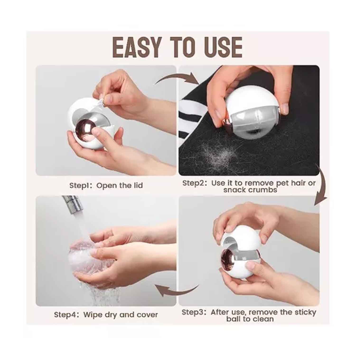 Rodillo Quita Pelusa Compraymas Reutilizable Lavable Quita Pelos Mascotas 