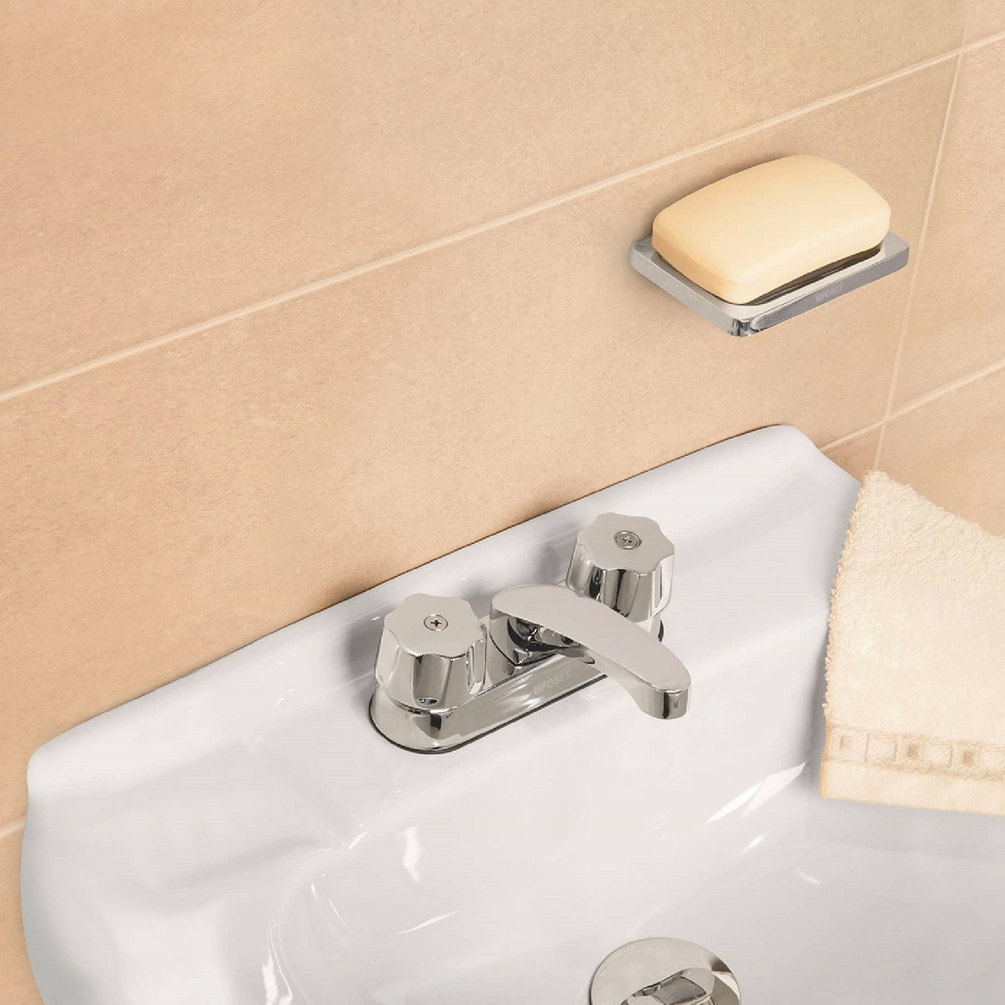 mezcladora 4'' para lavabo, nariz larga, cartucho ceramico 