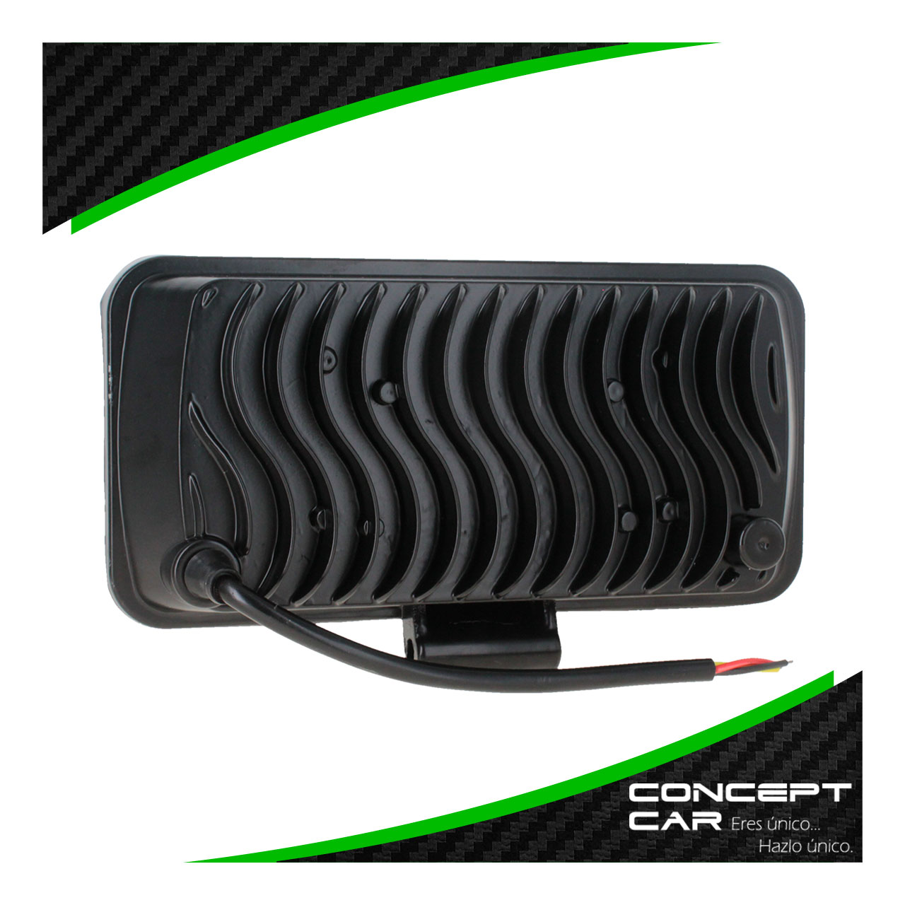 Par Faro 58 Led 16 Lupas Rectangular Auxiliar Fondo Negro