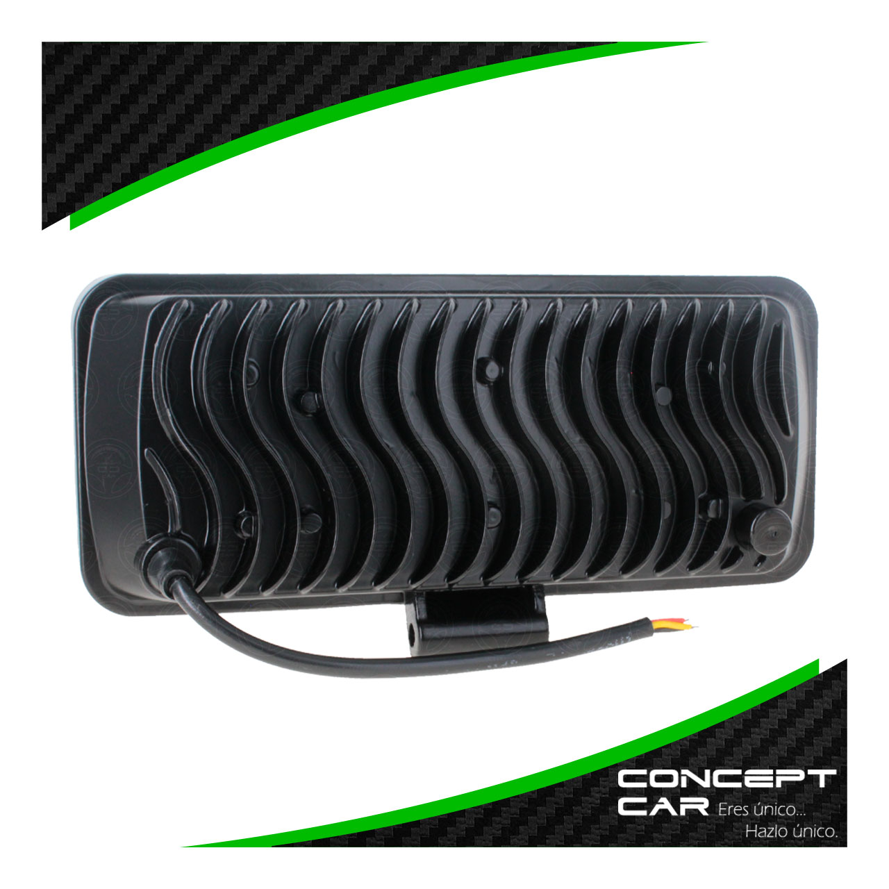 Par Faro 72 Led 18 Lupas Rectangular Auxiliar Fondo Negro