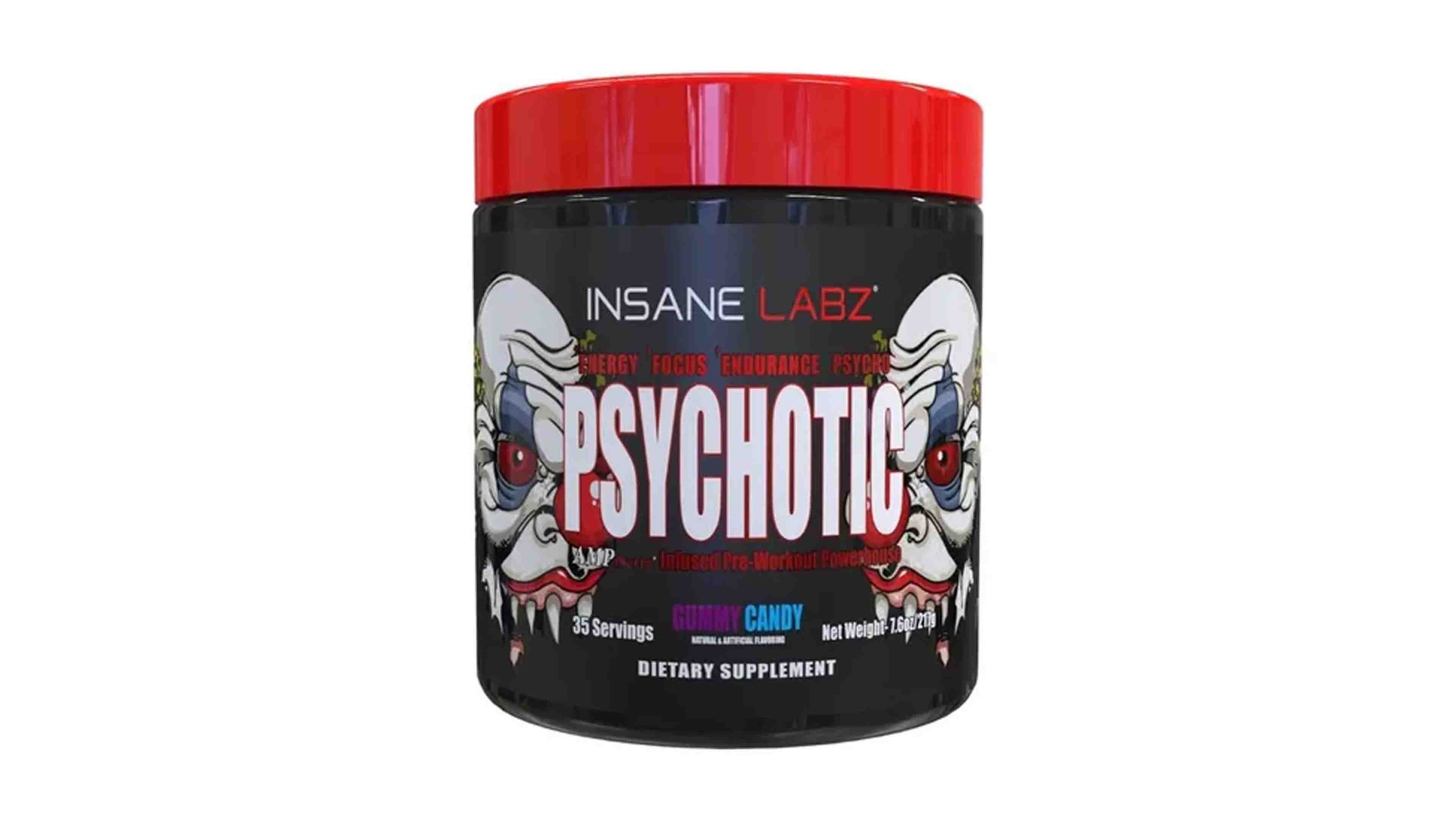 Pre Entreno Psychotic Insane Labz 35 Serv Energia Pre Entreno Sabor Gummy Candy