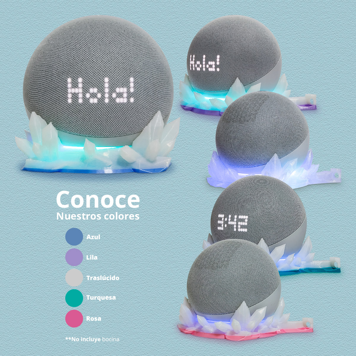 Soporte Para Alexa Echo Dot Tipo Cristales Impremli