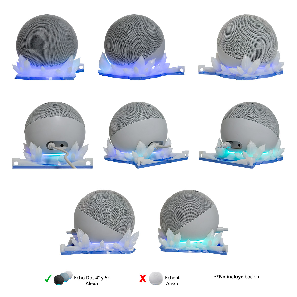 Soporte Para Alexa Echo Dot Tipo Cristales Impremli