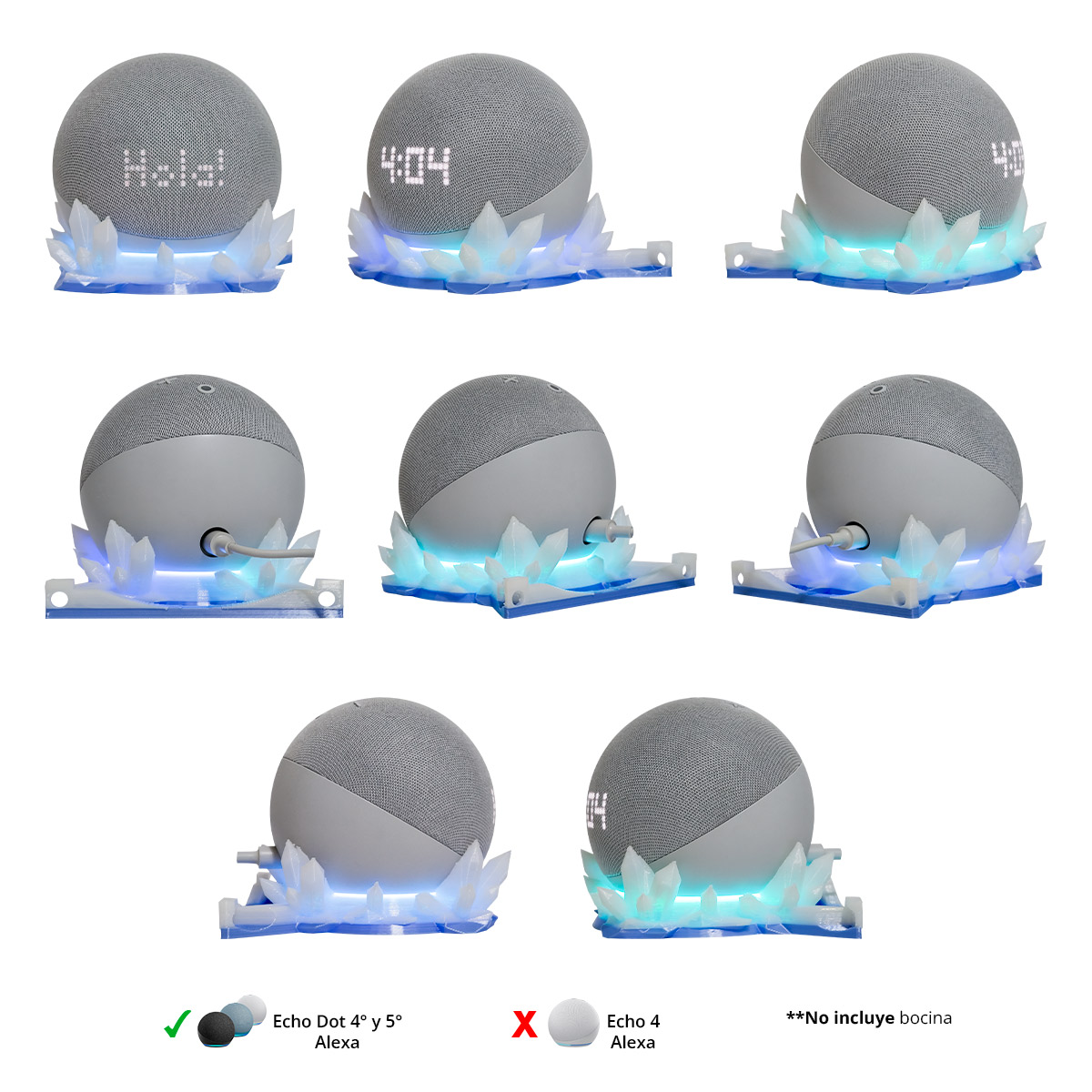 Soporte Para Alexa Echo Dot Tipo Cristales Impremli