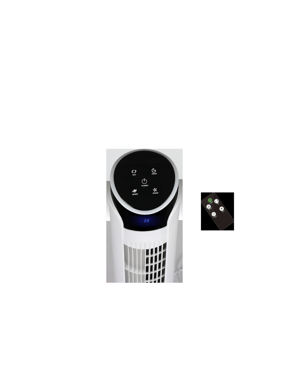 Ventilador WiFI de Torre Inteligente Smart Digital 33" Blue Fan