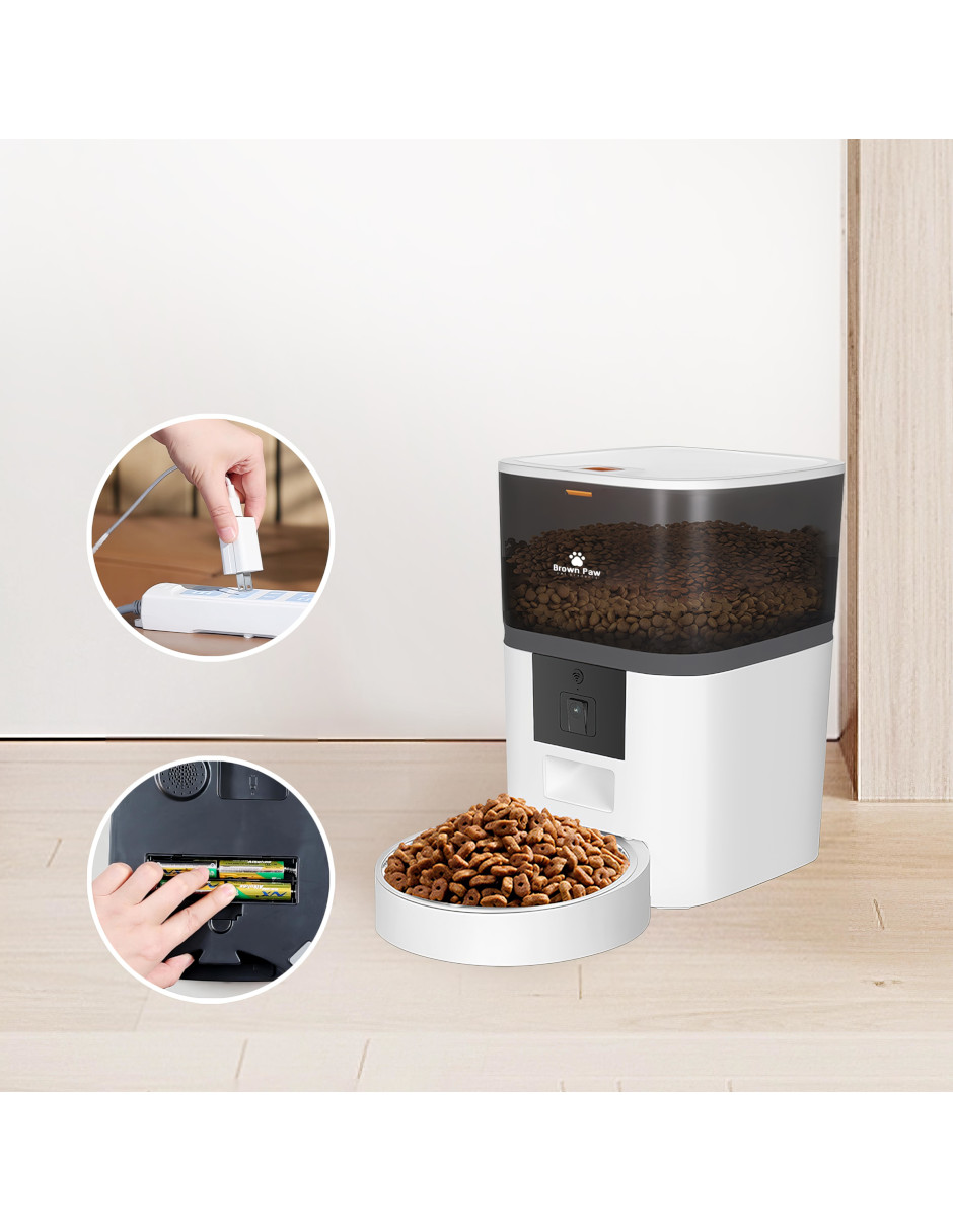 Dispensador de Alimento para Mascotas Wifi Cámara Inteligente Smart 4 Lts Brown Paw