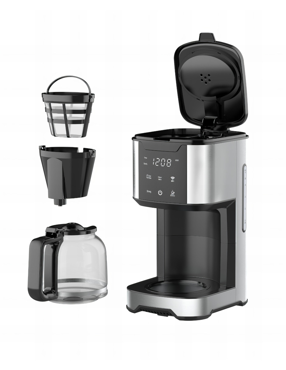 Cafetera Wifi Inteligente Smart Digital 12 Tazas Pink Garlic.