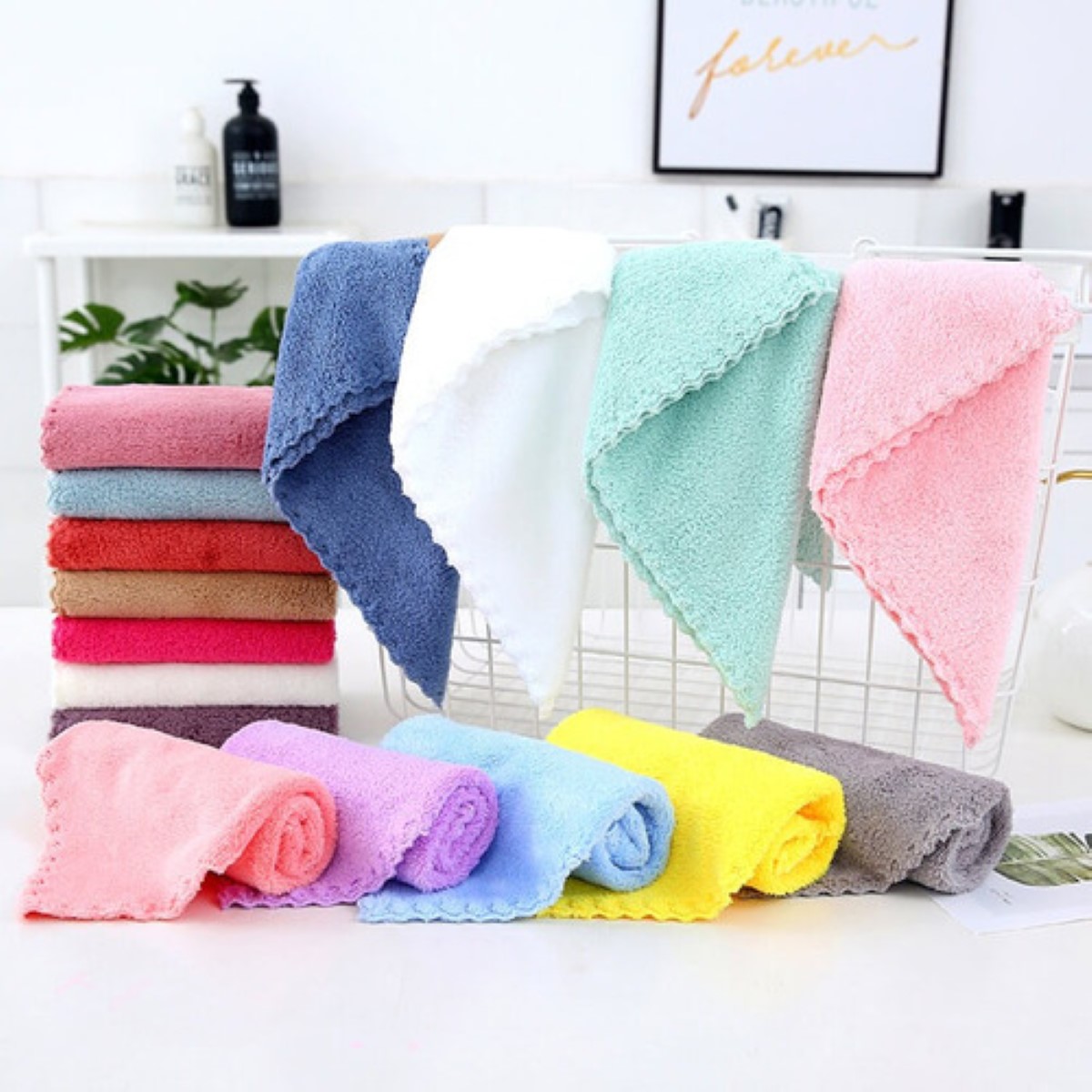 Toalla De Manos Absorbente De Microfibra Diseño Kawaii 20pzs colores