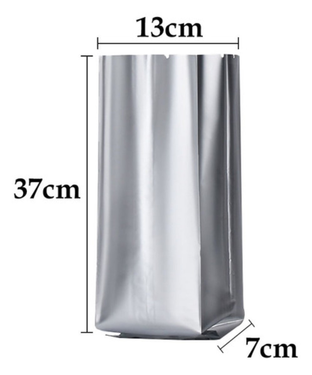 Bolsas Metalizadas 1kg Para Café Semillas Alimentos Polvos plata