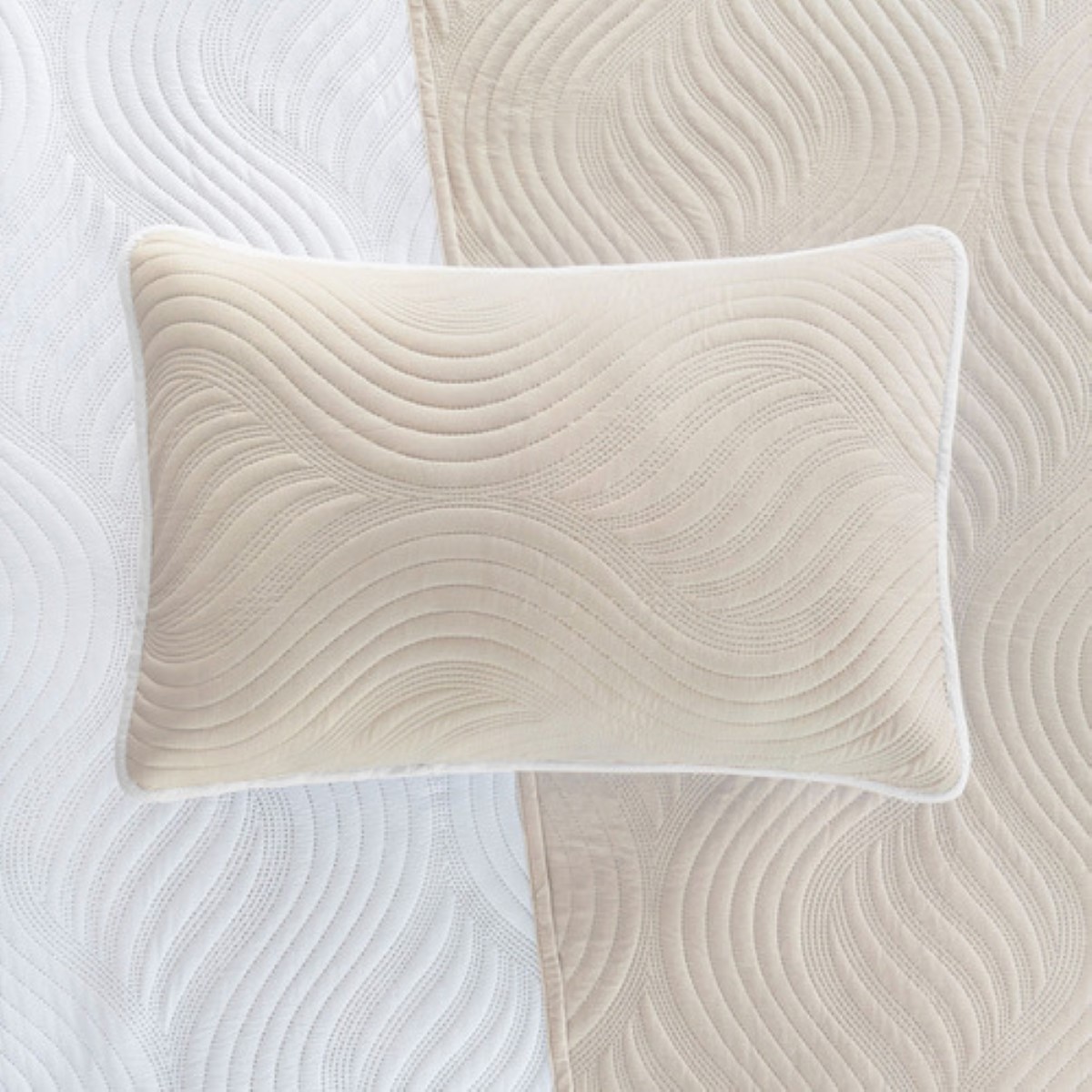 Edredón Matrimonial Doble Vista Incluye 2 Fundas Real Textil Blanco - Beige