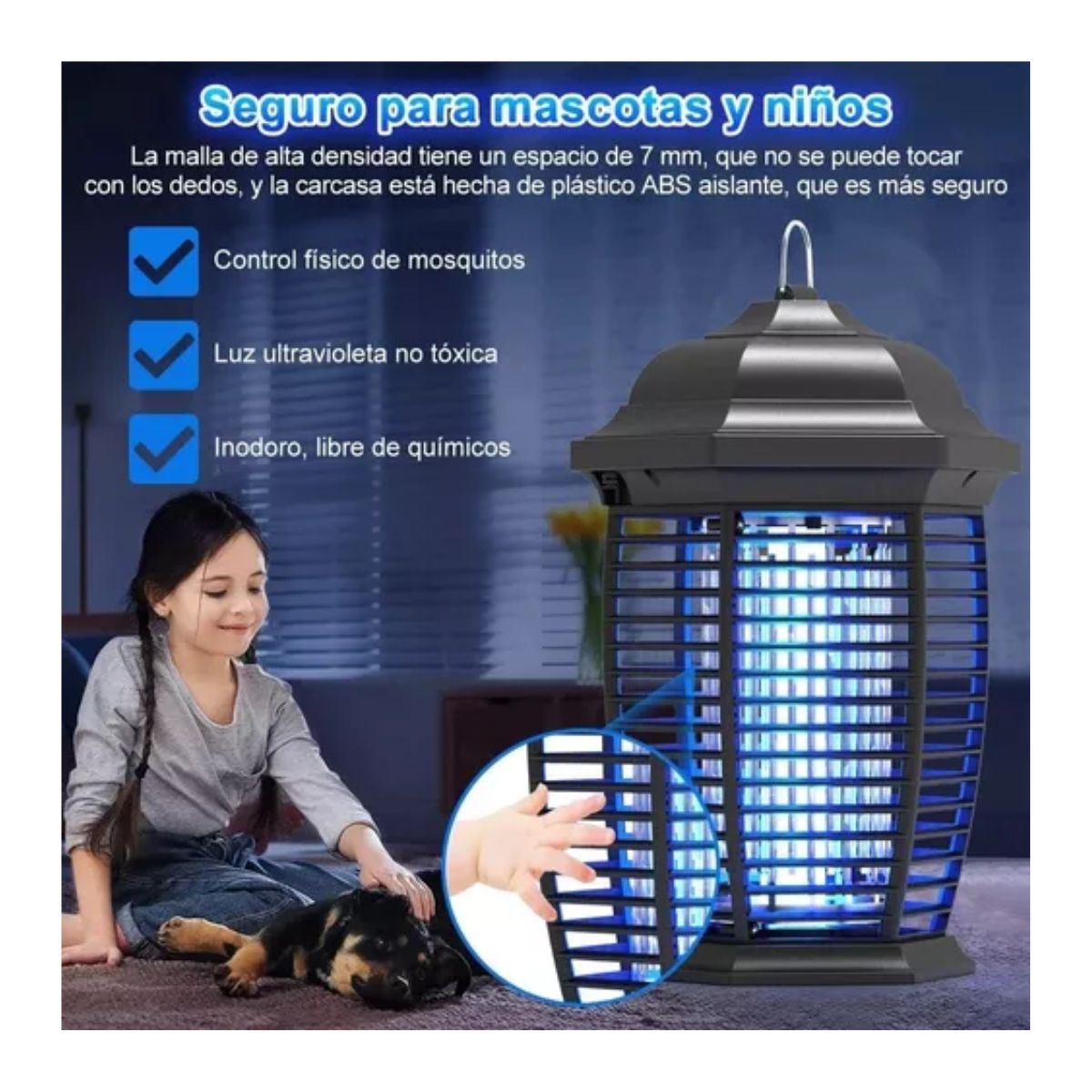 Lámpara Mata Mosquitos Eléctrica Luz Uv Mosquito Killer negro