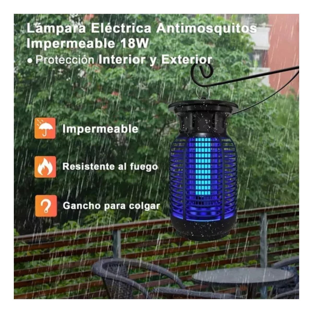 Lámpara Mata Mosquitos Eléctrica Luz Uv Mosquito Killer negro