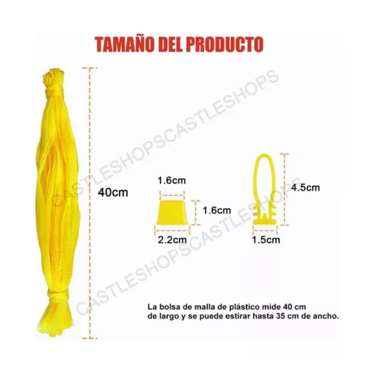 100 Bolsas Red Malla Plástica Para Verdura,juguetes, Frutas AMARILLO