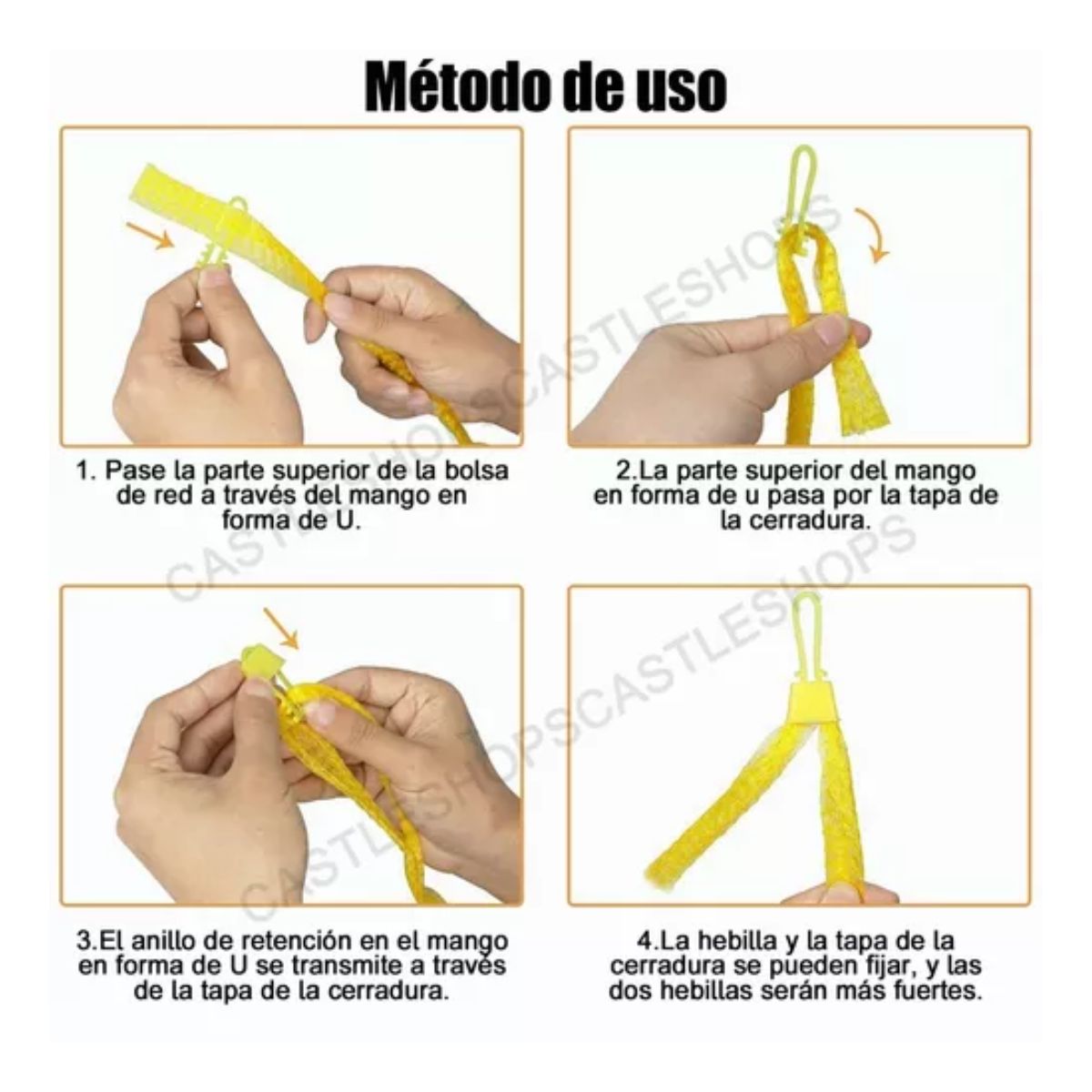 100 Bolsas Red Malla Plástica Para Verdura,juguetes, Frutas AMARILLO