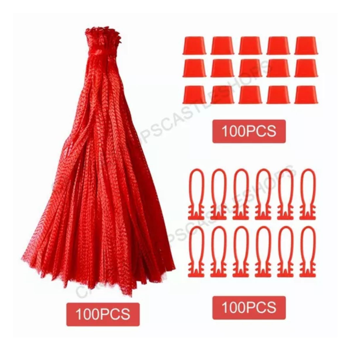 100 Bolsas Red Malla Plástica Para Verdura,juguetes, Frutas ROJO