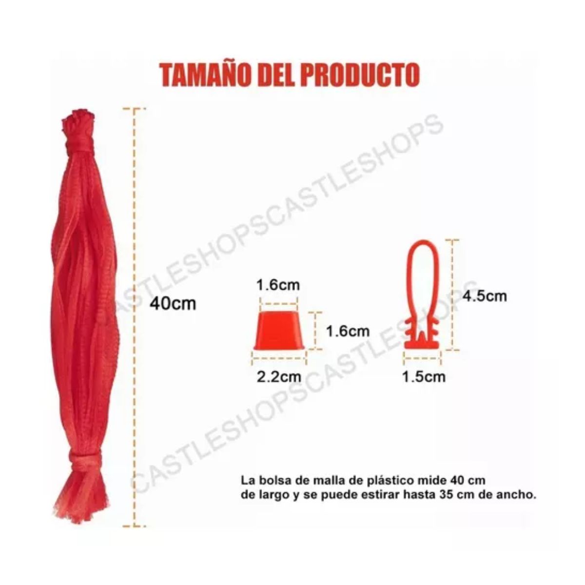 100 Bolsas Red Malla Plástica Para Verdura,juguetes, Frutas ROJO
