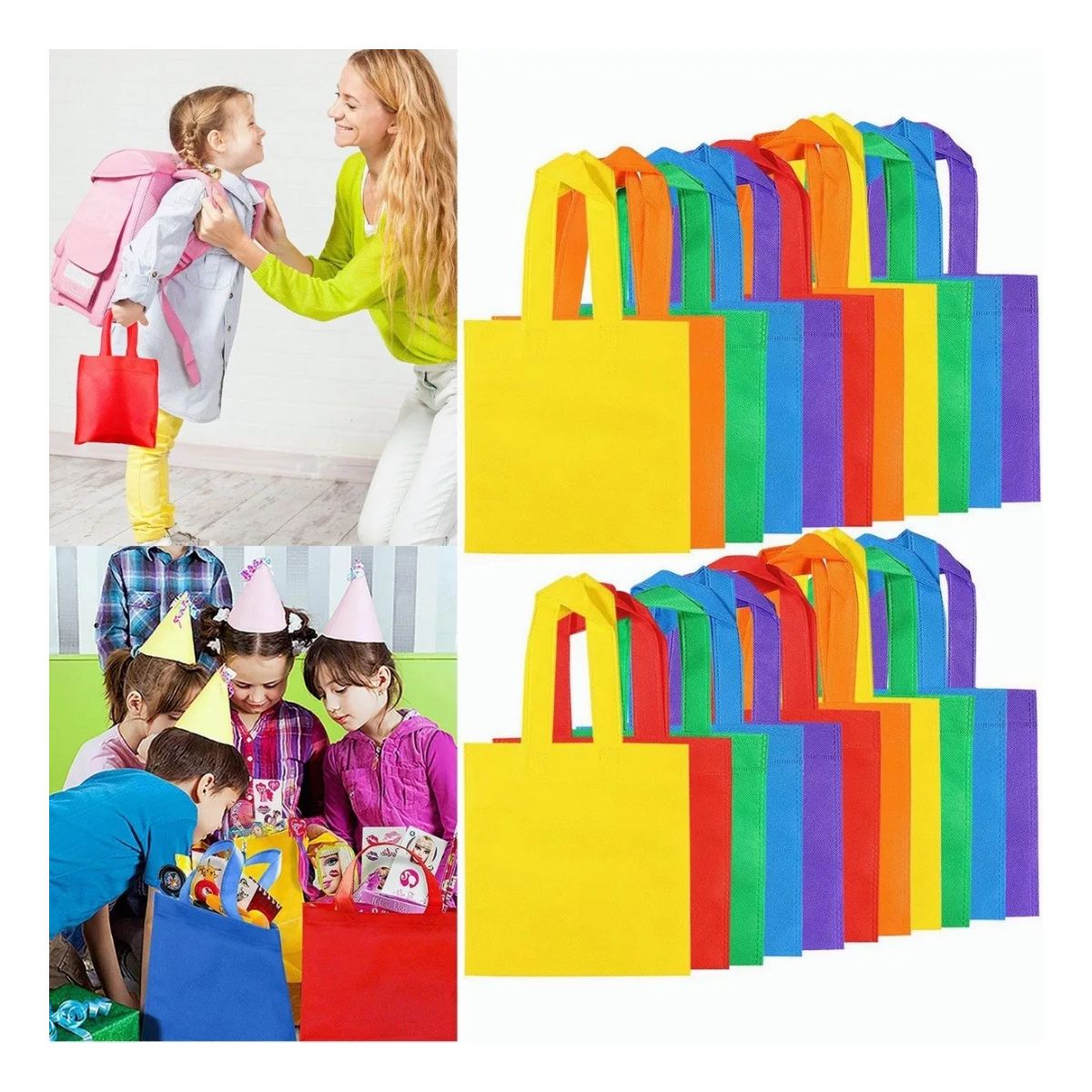 30 Mini Bolsas Ecológicas Para Dulce Bolsas Tejidas 20x20cm COLORES