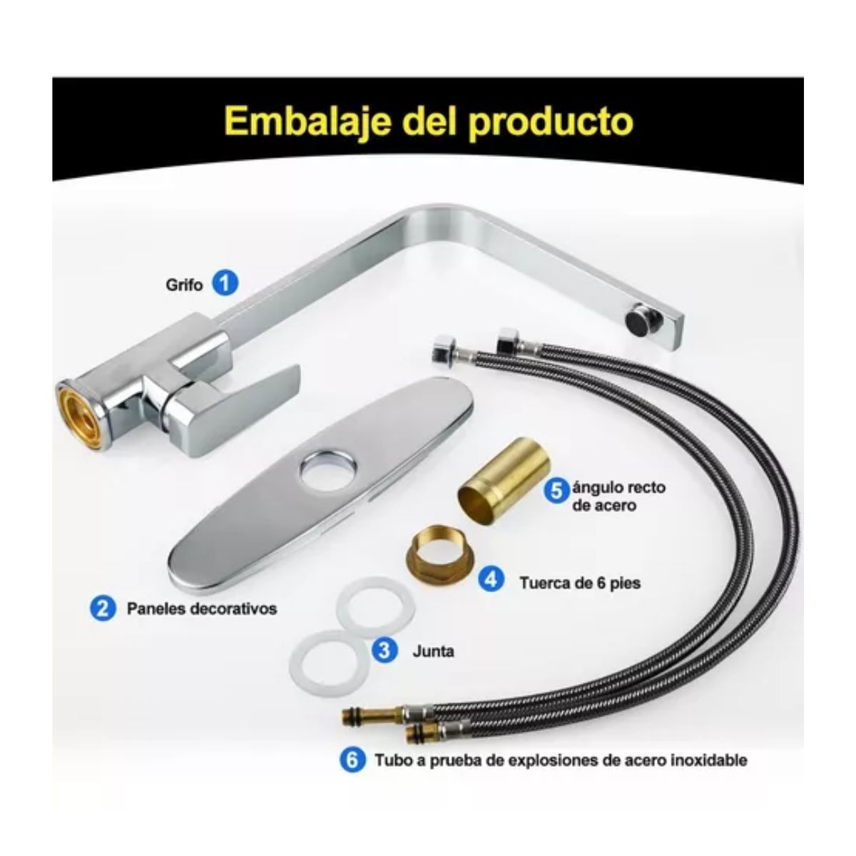 Mezcladora Para Fregadero Grifo Monomando Cocina Con Cubierta Gris 