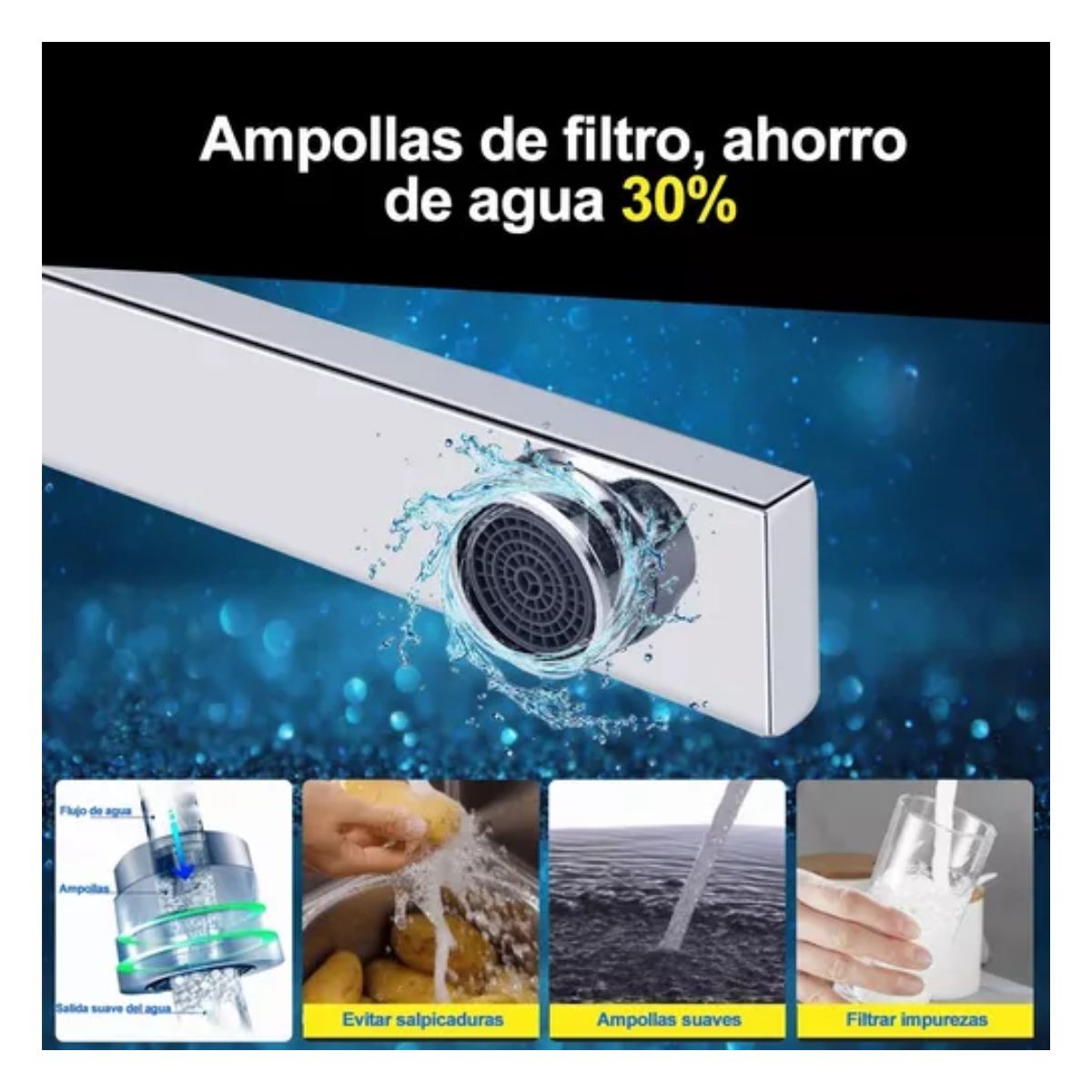 Mezcladora Para Fregadero Grifo Monomando Cocina Con Cubierta Gris 