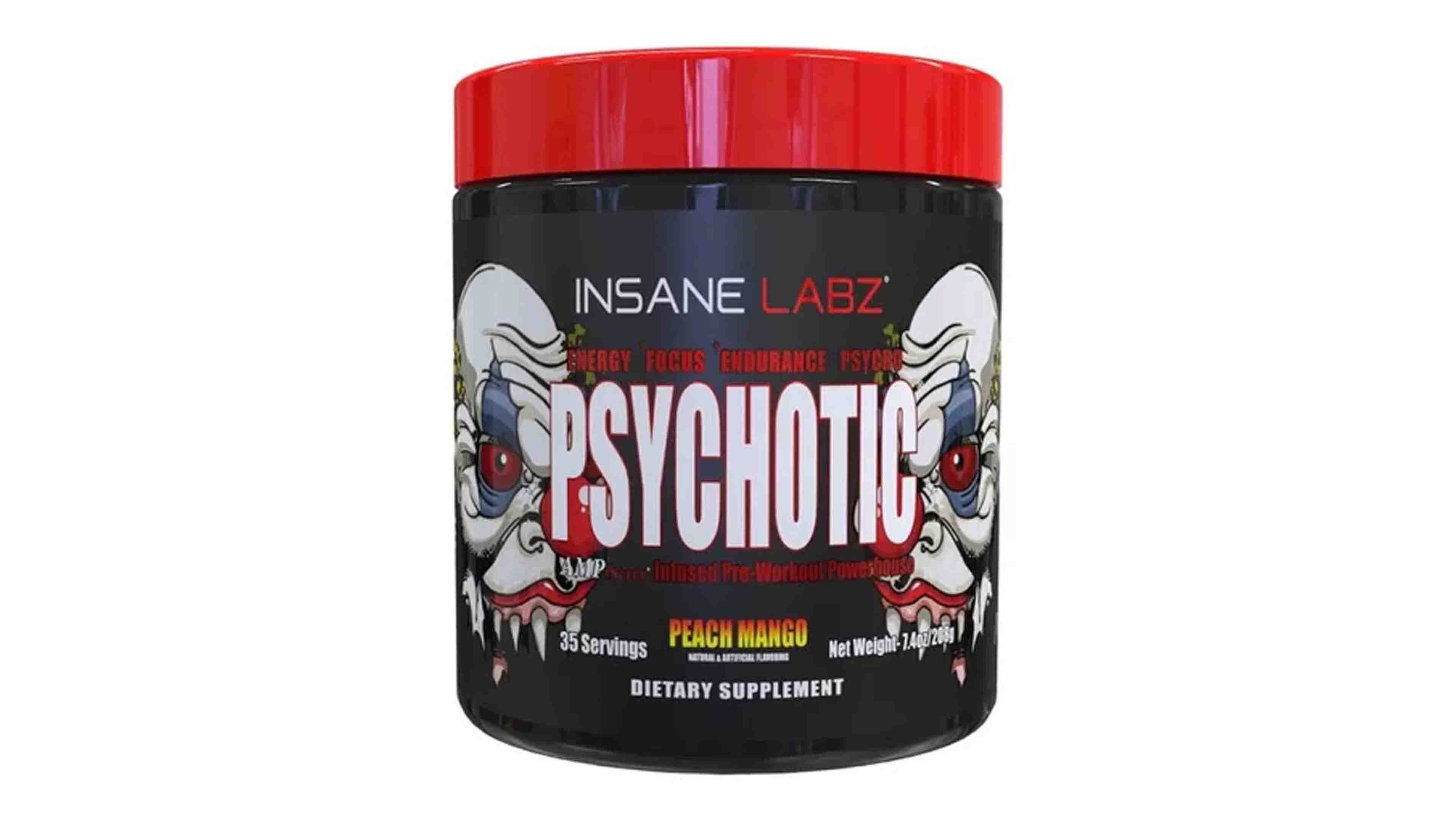 Pre Entreno Psychotic Insane Labz 35 Serv Energia Pre Entreno Sabor Peach Mango