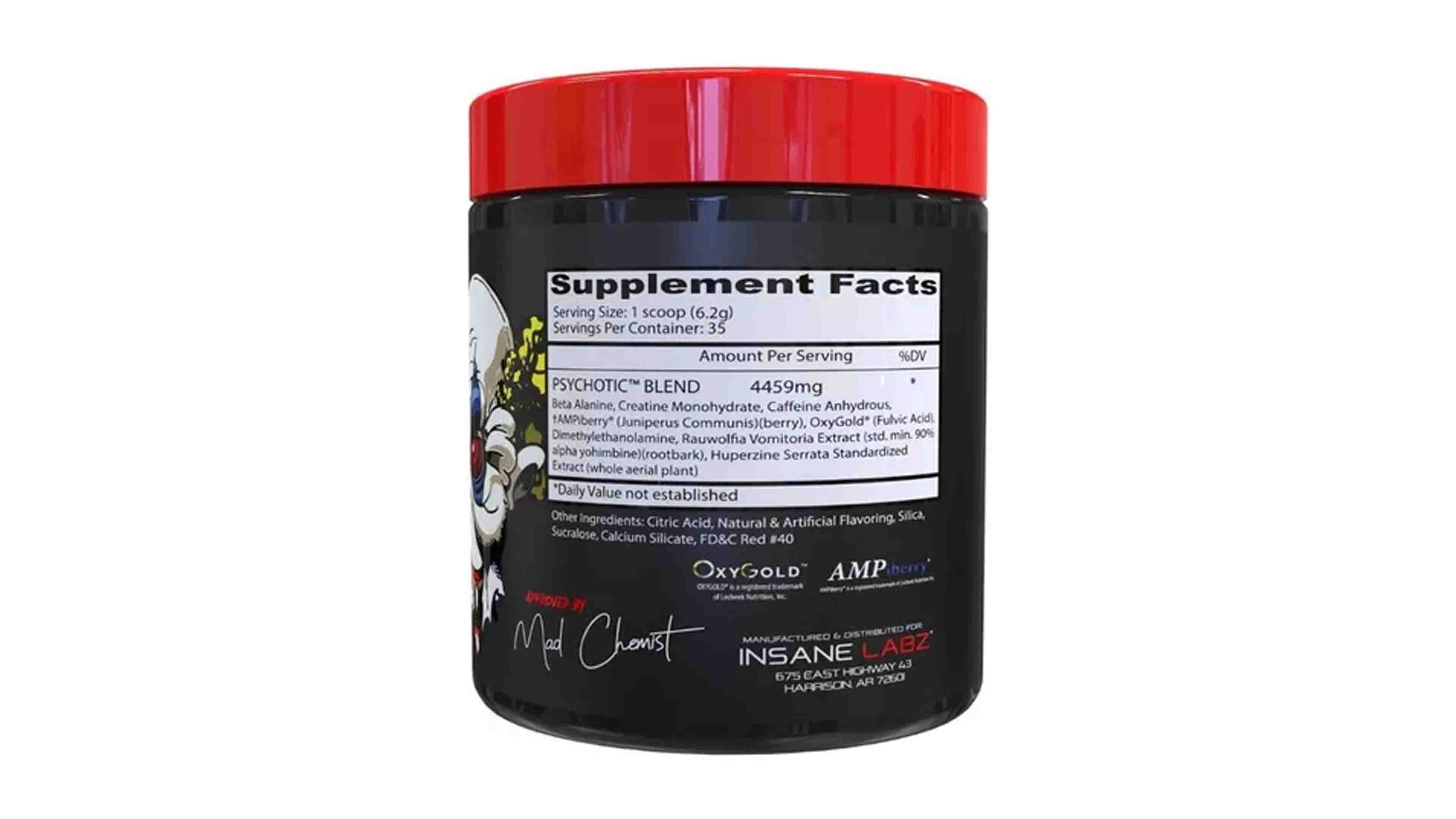 Pre Entreno Psychotic Insane Labz 35 Serv Energia Pre Entreno Sabor Peach Mango