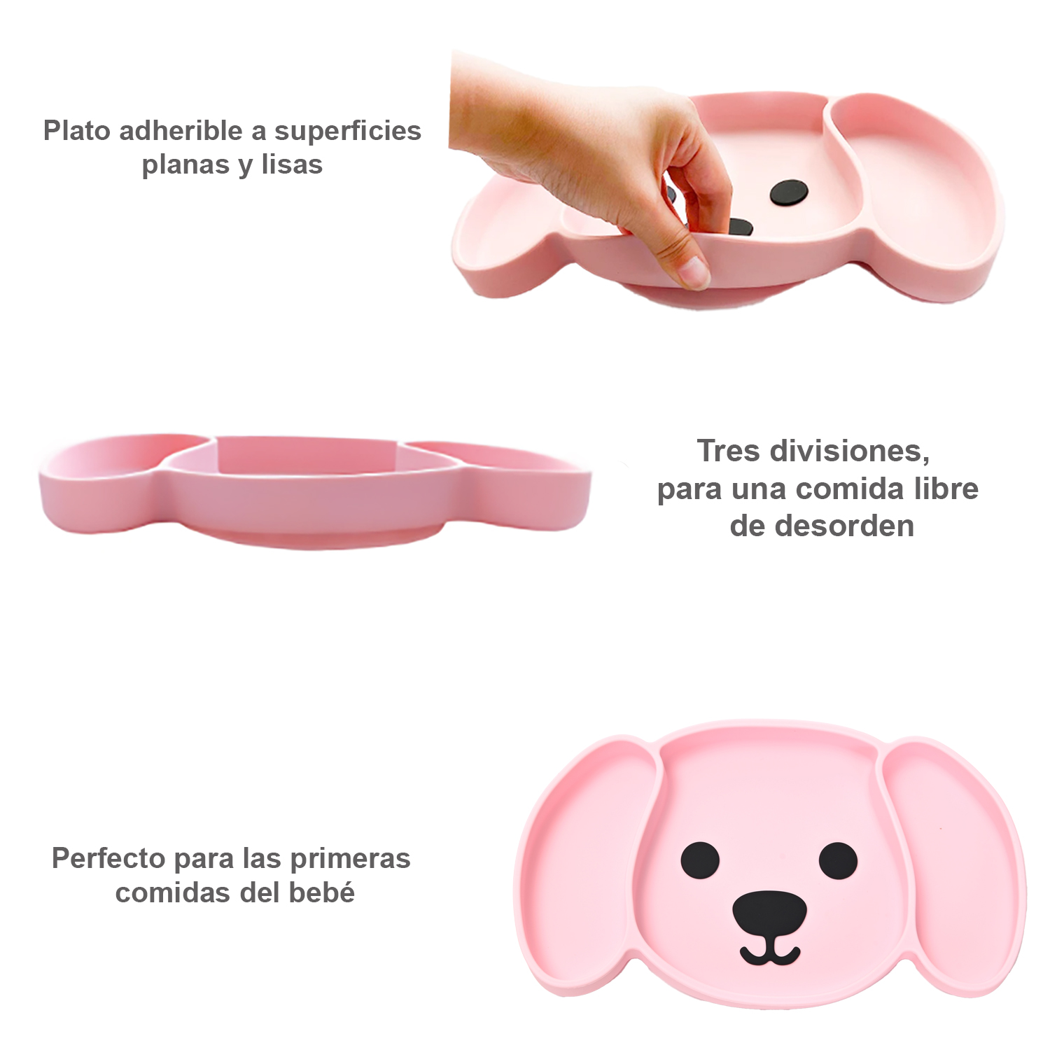 Plato para Bebé con Cubiertos, Plato en Silicona Libre de BPA para Niños, Vajilla para Bebé.
