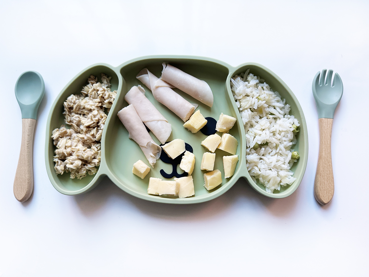 Plato para Bebé con Cubiertos, Plato en Silicona Libre de BPA para Niños, Vajilla para Bebé.