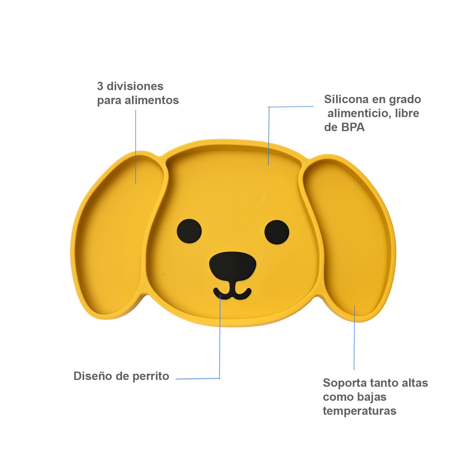 Plato para Bebé con Cubiertos, Plato en Silicona Libre de BPA para Niños, Vajilla para Bebé.