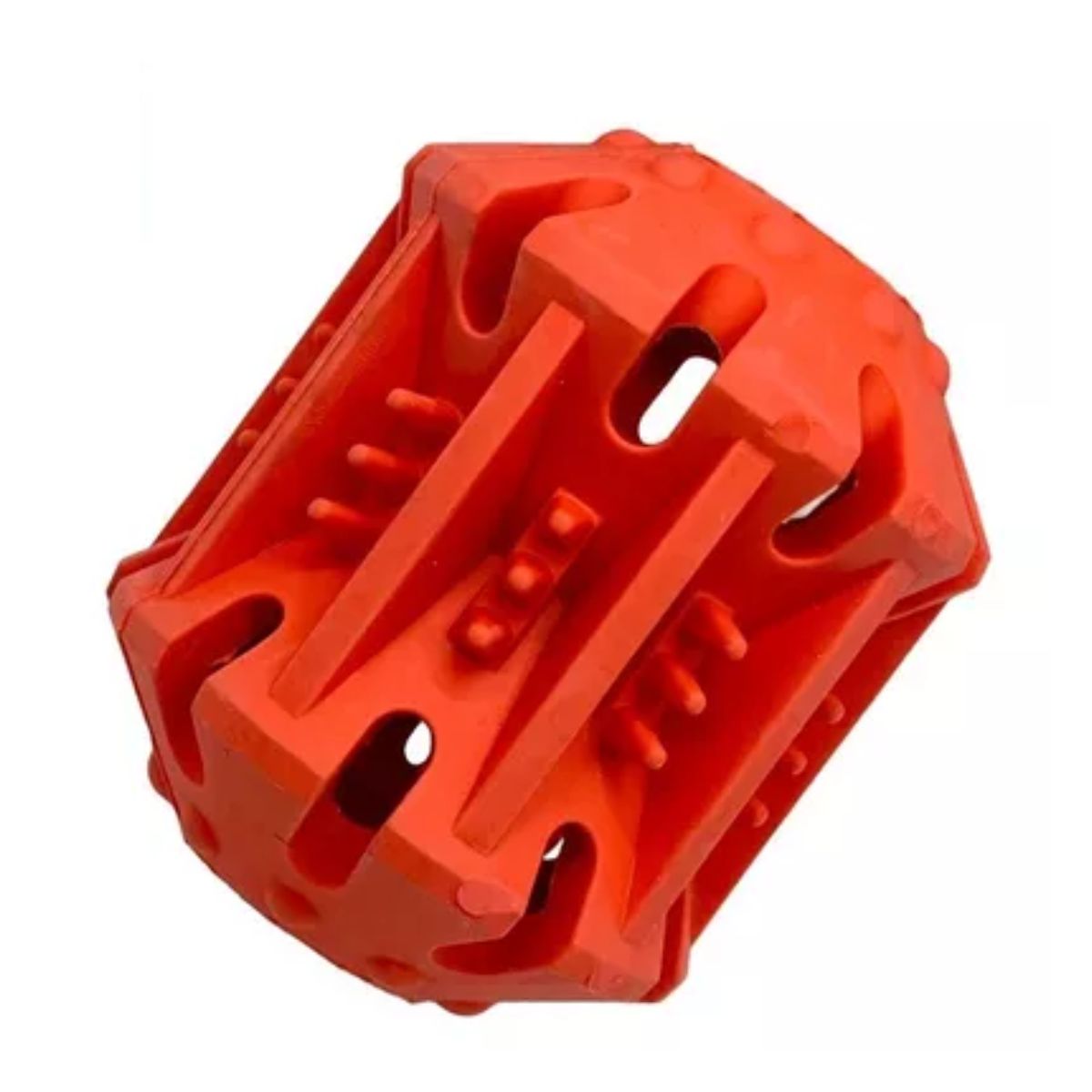 Pelota Hueca De Caucho Para Mascotas, Rellenable Y Ligera Color Naranja