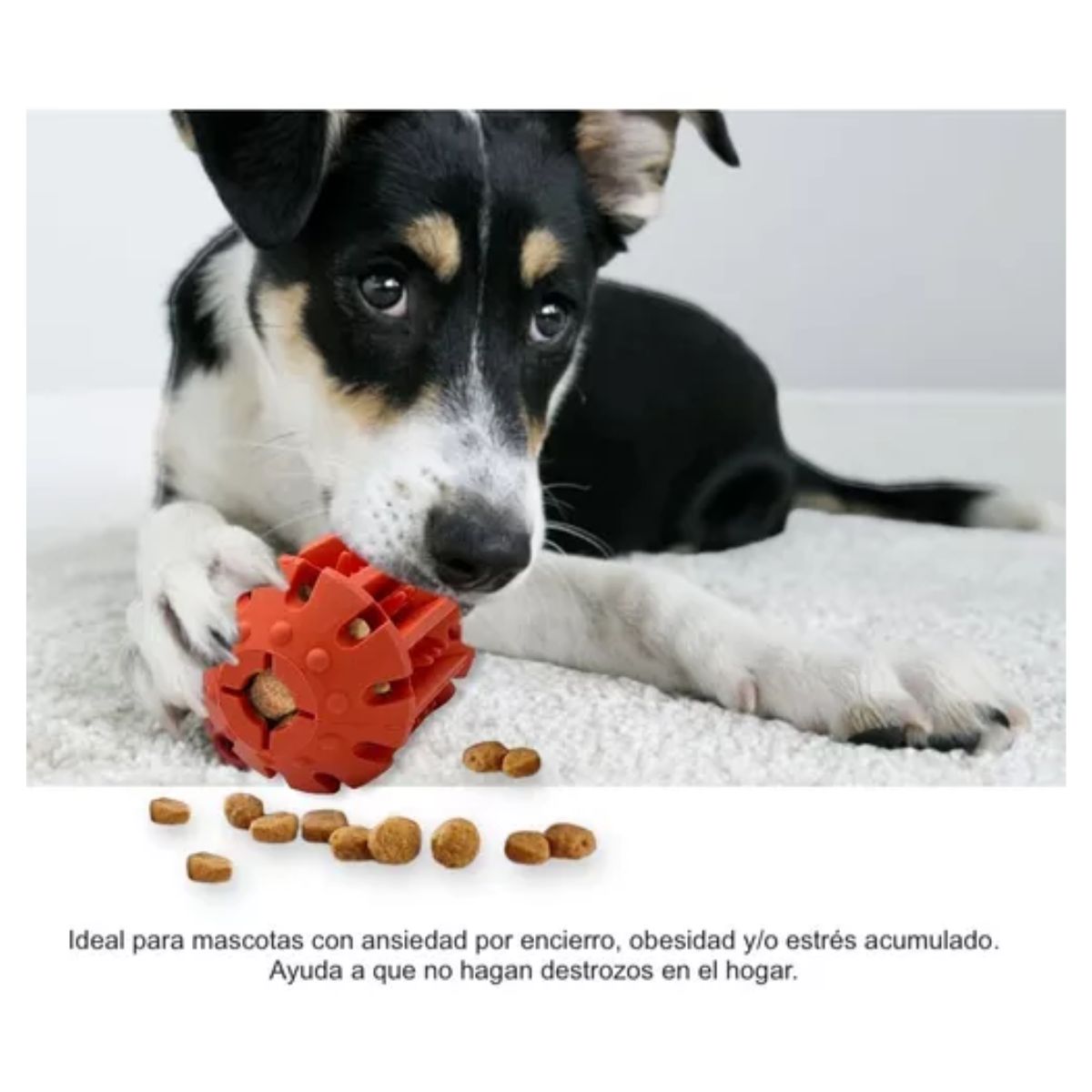 Pelota Hueca De Caucho Para Mascotas, Rellenable Y Ligera Color Naranja