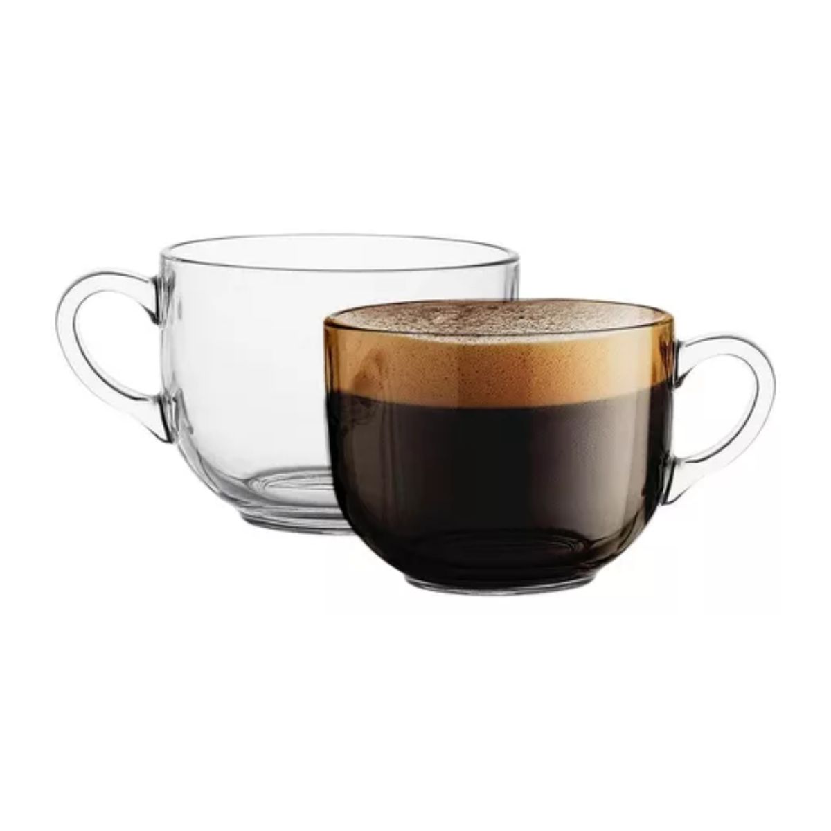 12 Taza Grande Vidrio Para Café O Capuchino 470ml Jumbo transparente 