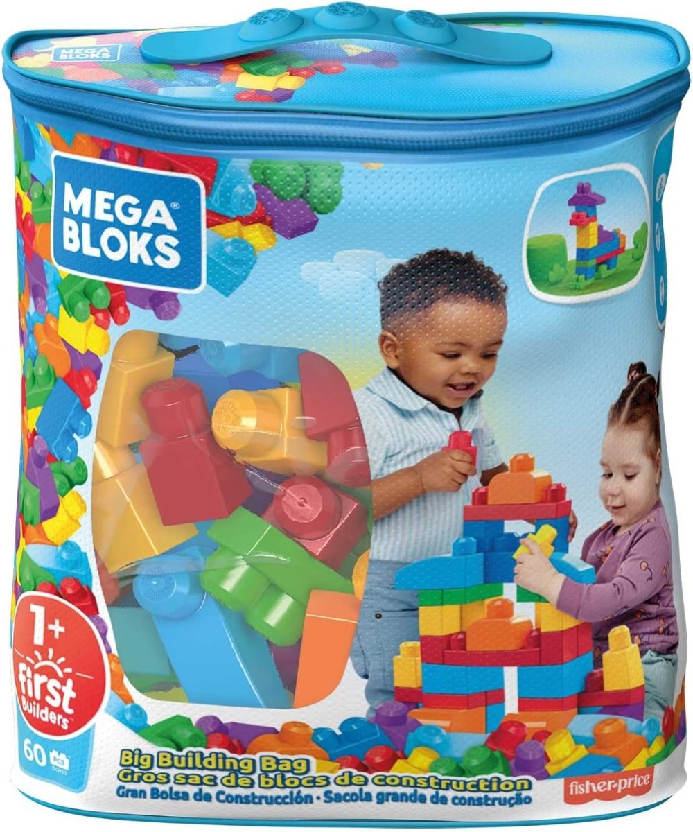 BOLSA DE CONSTRUCCIÓN GRANDE MEGA BLOKS 60 PIEZAS