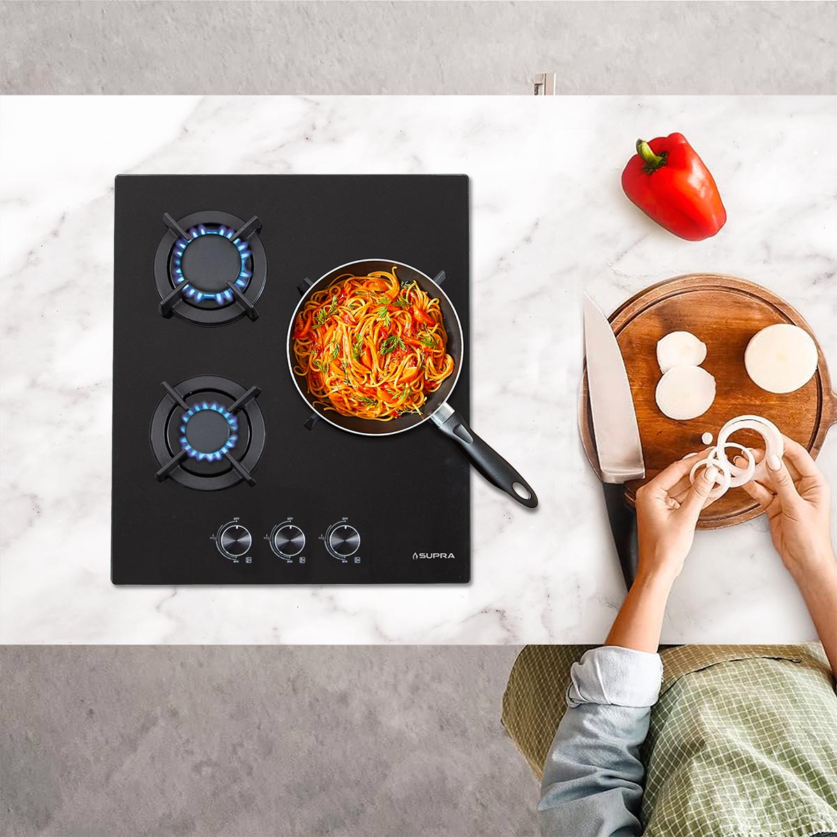 Parrilla A Gas Empotrable BARELLA Supra De 45cm Con 3 Quemadores