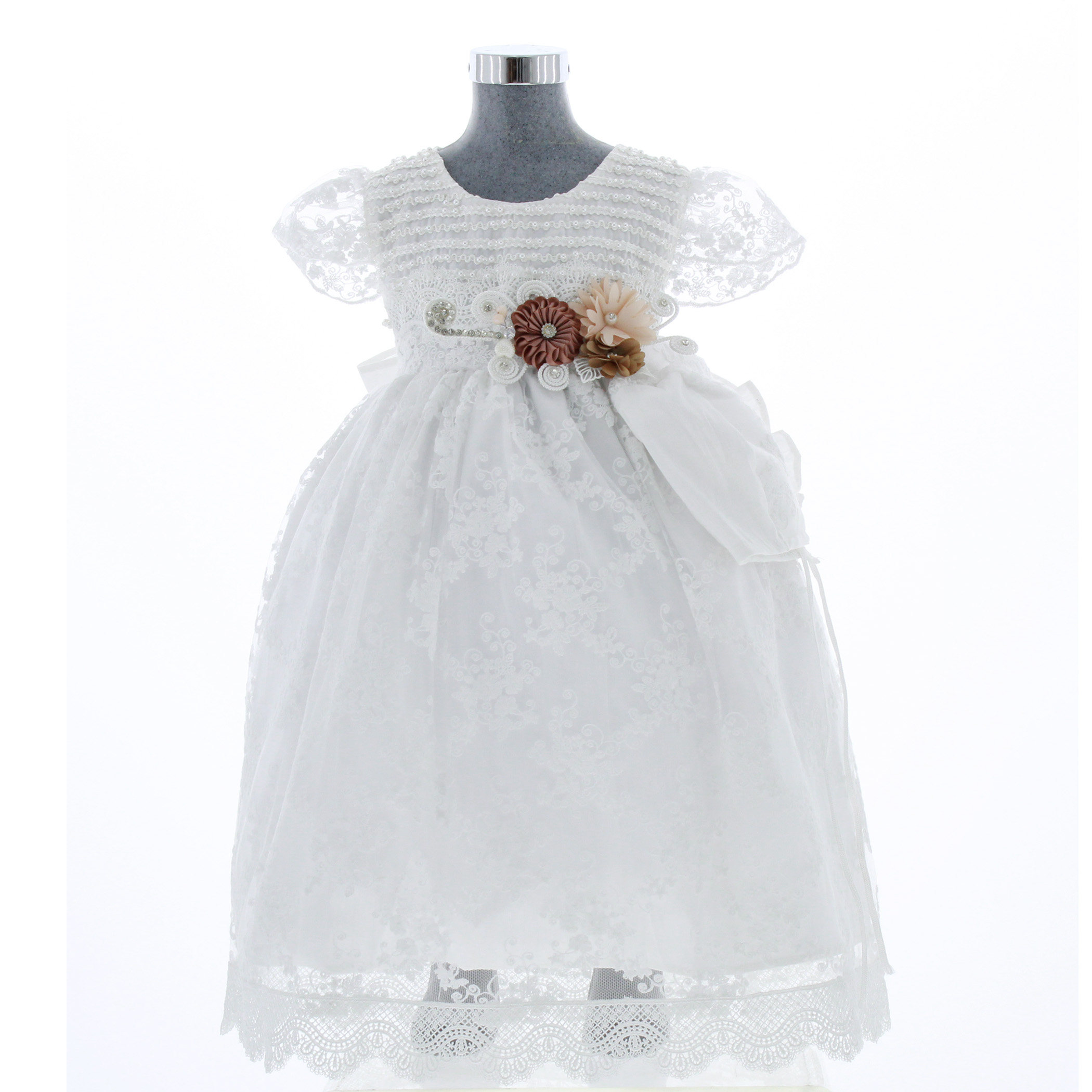 Vestido para Bautizo NIña Blanco 3544 0 a 2 Años.