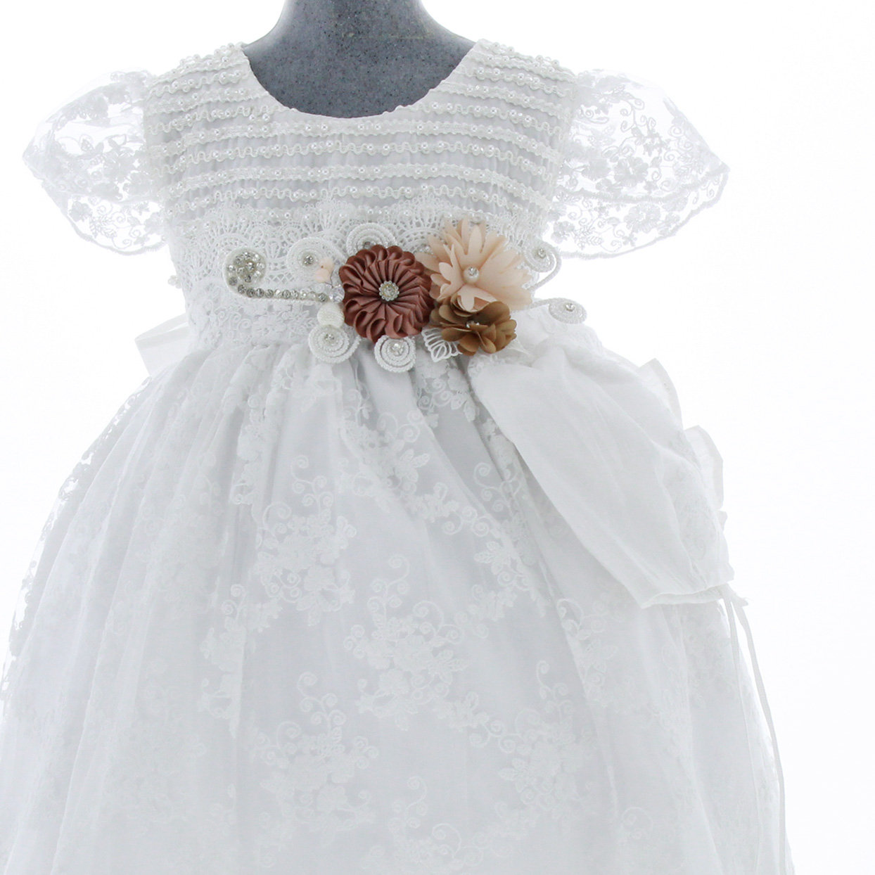 Vestido para Bautizo NIña Blanco 3544 0 a 2 Años.