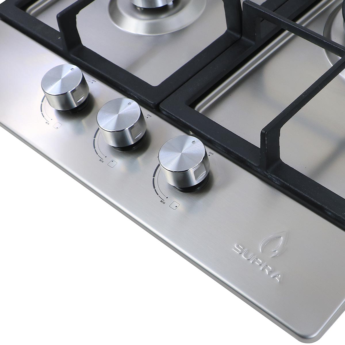 Supra Parrilla A Gas Empotrable BERARDI  45cm En Acero 3 Quemadores